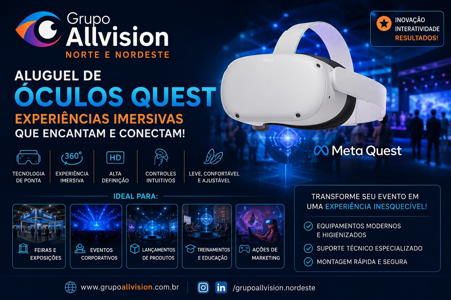 Locação de Palestra Silenciosa, Painel de LED, Totem Interativo, Óculos VR e Holograma 3D para Feiras e Eventos em Manaus 2026